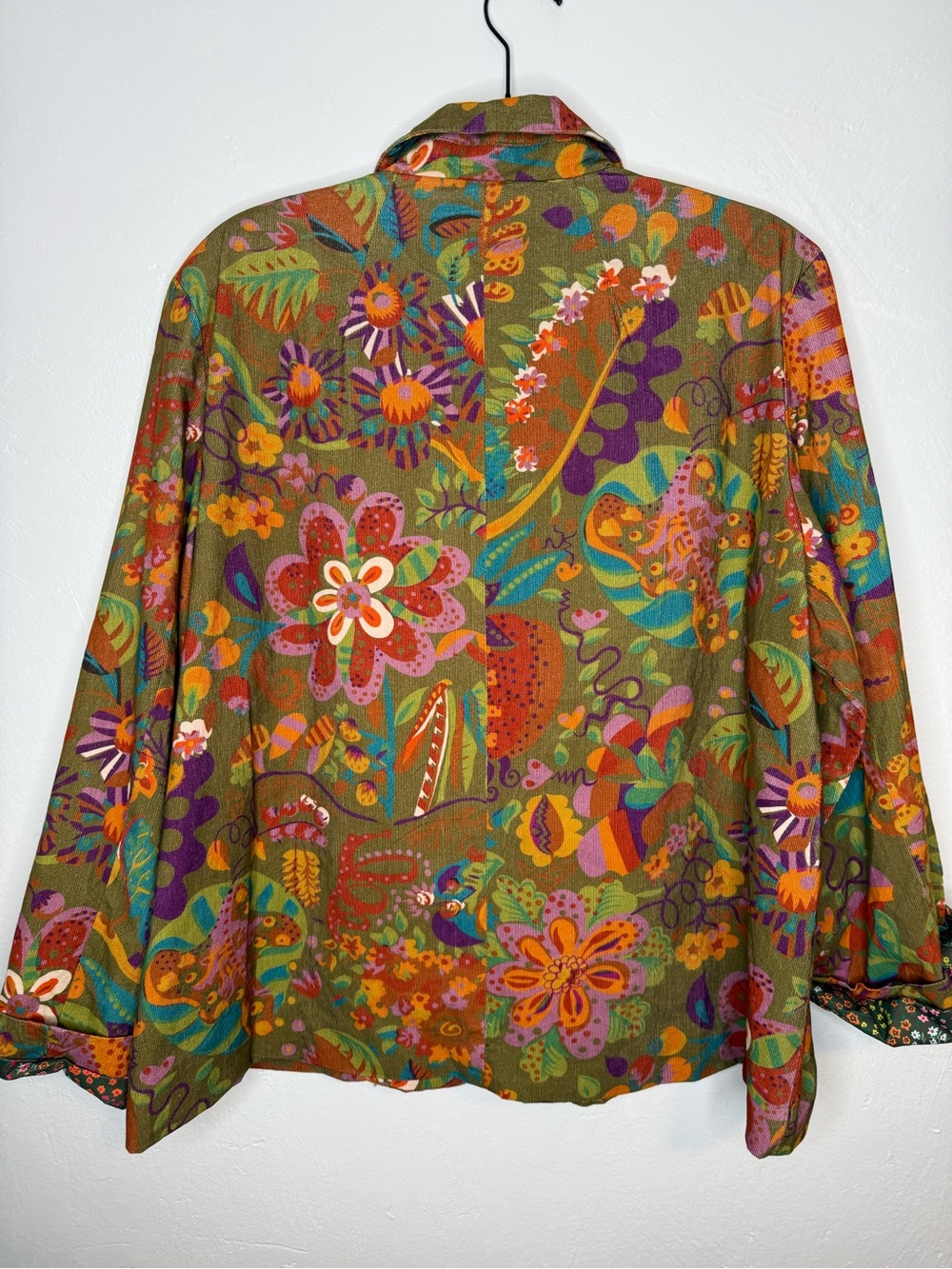 Ivy Jane Floral Patchwork Blazer Jacket XL Boho Retro Art to Wear - Picture 7 of 12